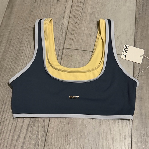 SET ACTIVE Airluxe Breathe Layer Scoop Bra Himalaya No Service Med BNWT SOLDOUT - Picture 3 of 6